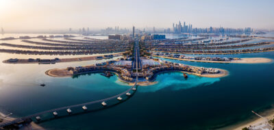 Dubai marina in the background aer